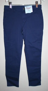 NEW Girls Cat & Jack Skinny Chino Pants School Uniform Navy Blue Adj Waist Sz 6 - Picture 1 of 3