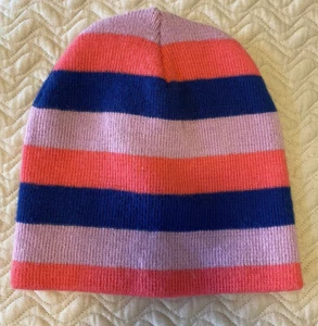 Womens Girls Beanie Hat With Multi Color Stripes Size Medium PRETTY - Picture 1 of 5