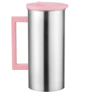 Metal Water Pitcher with Lid Stainless Steel Juice Container Water Jug Iced T... - Picture 1 of 9