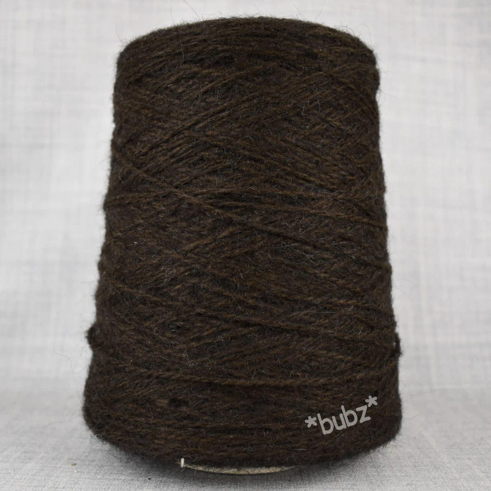 SOFT MOHAIR BLEND 4PLY YARN CONE DARK BROWN 400g CONE HAND MACHINE KNIT WOOL - Image 1 of 1