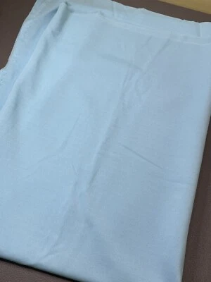 1 Yard + (40”) X 60” Wide Vintage Double Knit Polyester Powder Sky Blue Solid - Image 1 of 4