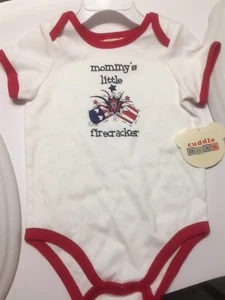 Cuddle Bear NWT one Piece 24 Month , Fire Cracker T Shirt Unisex , 4th Of July - Picture 1 of 2