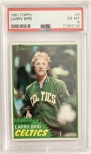 1981 Topps Larry Bird PSA 6 EX-MT Solo Rookie Card #4 Boston Celtics HOF RC