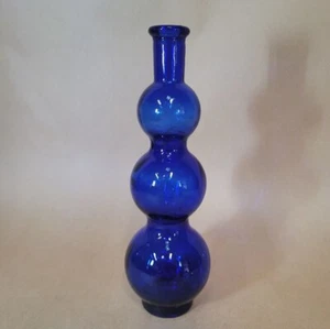 Colbalt Blue Glass Bubble Balls Vase, flaw: Small White Speckles - Picture 1 of 6