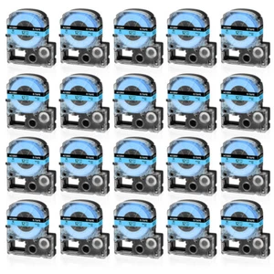 20PK 1/2" Compatible LK-4LBP LC-4LBP Tape for EPSON LabelWorks Black on Blue - Picture 1 of 10