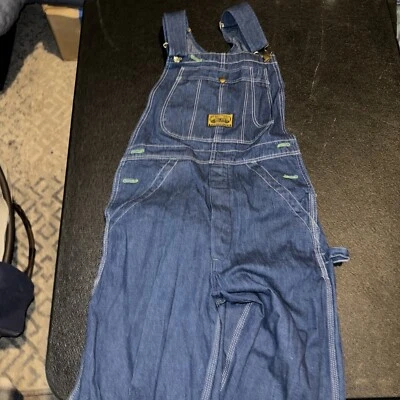 Rare Vintage 60s SANFORIZED WASHINGTON DEE CEE Indigo Denim Mens Overalls 27x30 - Image 1 of 4