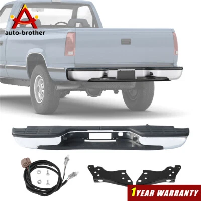 Complete Chrome Rear Bumper for Chevy Silverado GMC Sierra 1500 2500 1999-2007 - Image 1 of 4