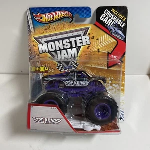 King Krunch Hot Wheels Monster Jam Purple Die Cast Truck 1:64 with Crushable Car - Picture 1 of 3