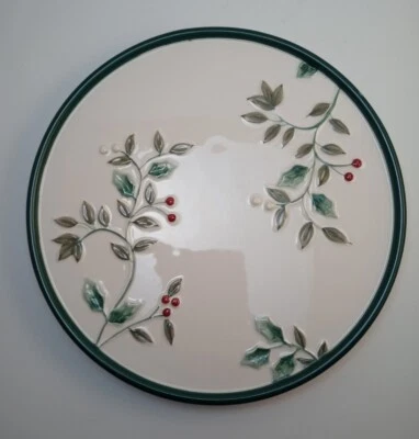 Remache de mesa redonda Pflatzgraff Winterberry 8" con bayas de acebo vacaciones de Navidad Foto 1 de 4