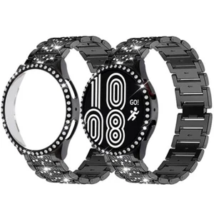 Bling Metal Strap + Case Protector For Samsung Galaxy Watch 6 5 4 40/44mm - Picture 1 of 28