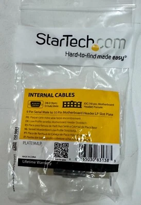 9 Pin Serial Male to 10 Pin Motherboard Female Header in PC LP Slot Plate NOS - Image 1 of 3