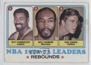 1973-74 Topps League Leaders Wilt Chamberlain Nate Thurmond Dave Cowens #157 HOF