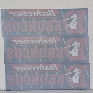 Three Vintage 1995 Denver Broncos/Budweiser window decal 3" x 9" W/schedule - Picture 1 of 4