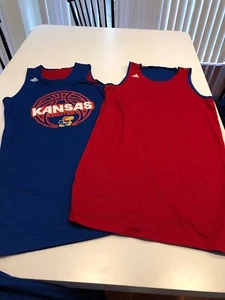 Game Worn Used Adidas Kansas Jayhawks Basketball Reversible Practice Jersey 3XL - Picture 1 of 3
