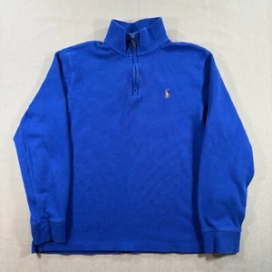 Polo Ralph Lauren Estate Rib Quarter Zip Pullover Mens Medium Blue Knit - Picture 1 of 9