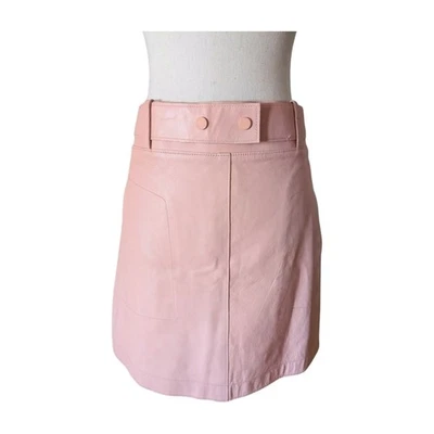 Minifalda Phillip Lim de cuero de cordero rosa con cinturón talla 2 nueva con etiquetas 3.1 Foto 1 de 4
