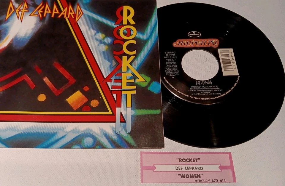 Def Leppard, Rocket, 7", ORIG PS,  RARE JUKEBOX TITLE STRIP  - NM MINUS!! - Image 1 of 4