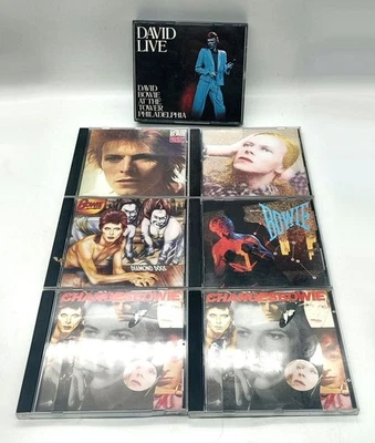 David Bowie Space Oddity, Hunky Dory, Let's Dance, and More RykoDisc CD Lot - Image 1 of 4