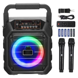 Karaoke Machine for Adults 6.5 in Portable Bluetooth Speaker with 2 Wireless Mic - Picture 1 of 12