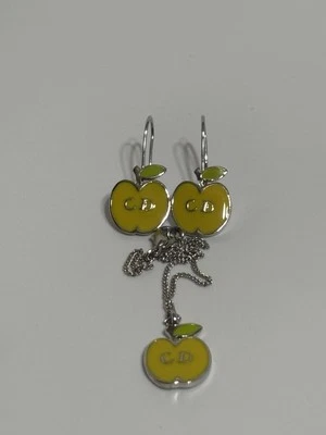 Vtg Christian Dior by John Galliano Yellow Apple Bracelet & Earrings Set - Image 1 of 4