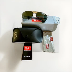 Ray-Ban ® RB3527 Sunglasses Matte Black Metal Frame/Dark Green Lenses - Picture 1 of 15