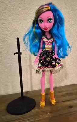 Monster High Shriekwrecked Gooliope Jellington 17" muñeca niña con soporte negro difícil de encontrar Foto 1 de 3