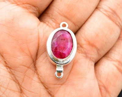 1 Pc Ruby Box Clasp One Strand Sterling Silver Plated - Image 1 of 3