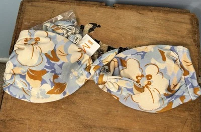 Bikini bandeau de natación rosa visk talla pequeña Lumi corbata frontal ~ floral retro boho Foto 1 de 4