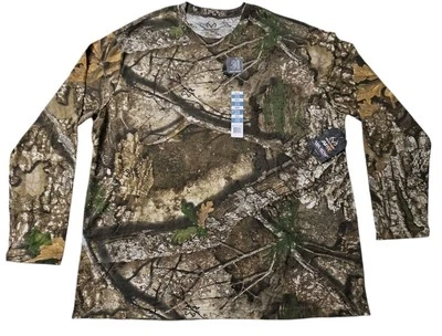 Realtree Men's APX Scent Control L/S Hunting Camouflage T-Shirt Green Size 3XL - Image 1 of 4