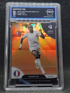 2025 Topps Now Euro U-21 Orange #9 Mathys Tel /25 Late Winner Arena Club 9 a~T - Picture 1 of 2