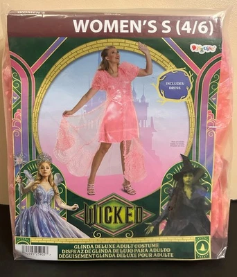 Wicked Movie Glinda Popular Costume Dress Adult Small S 4-6 Pink New Disguise - Image 1 of 4