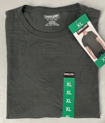 NEW Kirkland Signature Men’s Pima Cotton Slub Tee T-Shirt GRAY Short Sleeve XL - Image 1 of 4