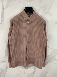 Eton Contemporary Fit Geometric Floral Pattern Poplin Cotton Shirt Size 2XL - Picture 1 of 17
