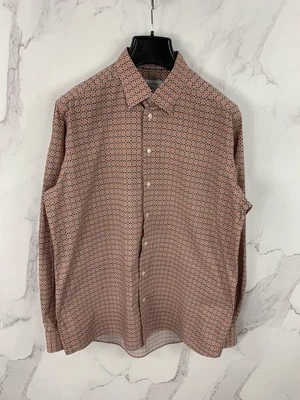 Camisa Eton Ajuste Contemporáneo Geométrico Estampado Floral Popelina Algodón Talla 2XL Foto 1 de 4