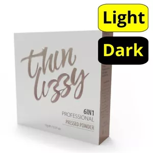 Thin Lizzy 6-in-1 Professional Pressed Powder 10g Light or Dark Shade Compact - Picture 1 of 6