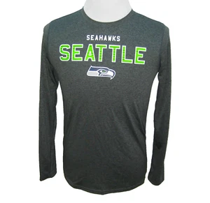 SEATTLE SEAHAWKS Jungen (Größe XL) grau Langarm NFL Football T-Shirt Grafik - Bild 1 von 4