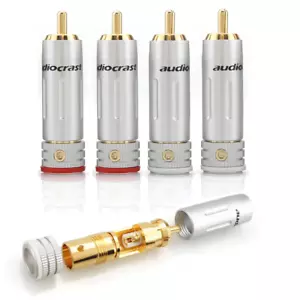 4 piezas conector RCA de alta fidelidad enchapado en oro sin soldadura cable de audio de alta fidelidad enchufe RCA - Imagen 1 de 10
