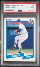 PSA 9 NOLAN RYAN 1990 Fleer Canadian #313 Texas Rangers MINT (Canada)