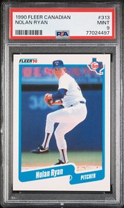 PSA 9 NOLAN RYAN 1990 Fleer Canadian #313 Texas Rangers MINT (Canada)