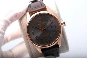 Alpina Startimer Pilot 39mm Automatic E-Strap AL525GG4S4 Men's Watch - Picture 1 of 18