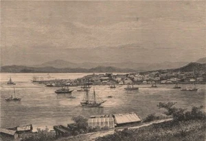 View of Noumea, from the Artillery barracks. New Caledonia. Melanesia 1885 - Picture 1 of 1