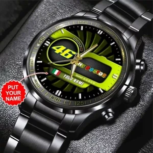 Personalized Valentino Rossi Black Stainless Steel Watch - Picture 1 of 3