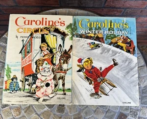 Set 2 Books Vintage Caroline's Circus Winter Holiday Pierre Probst 1972 1973 - Picture 1 of 18