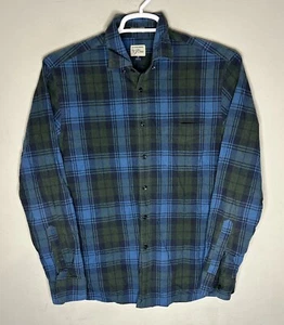 Camisa J Crew Hombre Mediana Azul Verde A Cuadros Calce Ajustado Manga Larga Abotonada - Imagen 1 de 3