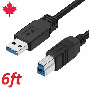 6ft USB 3.0 Printer Cable Adapter Type A Male to Type B Male Laptop Computer PC - Picture 1 of 7