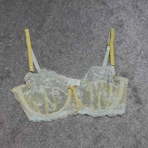 Elle Macpherson Intimates Bra Women's 36C Yellow Lace Underwire Strap - Picture 1 of 9