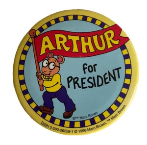 Vintage 1996 Arthur for President Pin Size Small  - Picture 1 of 3
