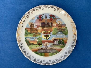 Vtg OHIO Buckeye State Porcelain Collector Plate 7” Schoenbrunn Terminal Tower - Picture 1 of 11