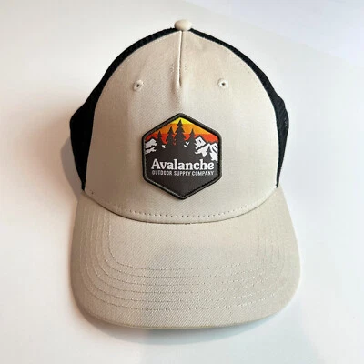 Gorra Avalanche Outdoor Supply Company para hombre crema/negro de malla de camionero con cierre a presión Foto 1 de 4