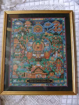 Buddha Thangka Handgemalt Tibet/Nepal/Indien  Lebenslauf Buddha  • 8.27€